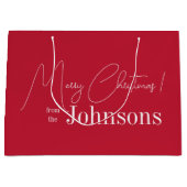 Kerstmis Vrolijk Kerstmis Modern Rood Groot Cadeauzakje (Voorkant)