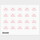 Kerstmis vrolijk rood script modern Vlaams Ronde Sticker (Vel)