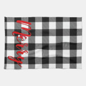 Kerstmis vrolijke Buffalo Plaid Theedoek (Horizontaal)