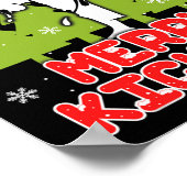 Kerstmis vrolijke Kerstmis Funny Kerstboom Kickb Poster (Hoek)