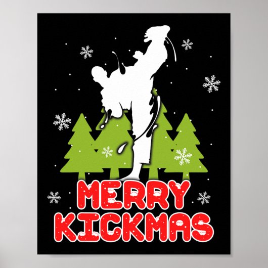 Kerstmis vrolijke Kerstmis Funny Kerstboom Kickb Poster (Voorkant)