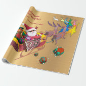 Kerstmis Vrolijke Kerstmisslee Personaliseren Cadeaupapier (Uitgerold)