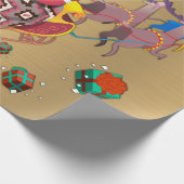 Kerstmis Vrolijke Kerstmisslee Personaliseren Cadeaupapier (Hoek)