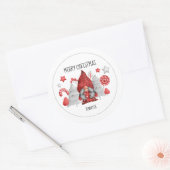 Kerstmis Vrouw Gnoome Classic Round Sticker (Envelop)