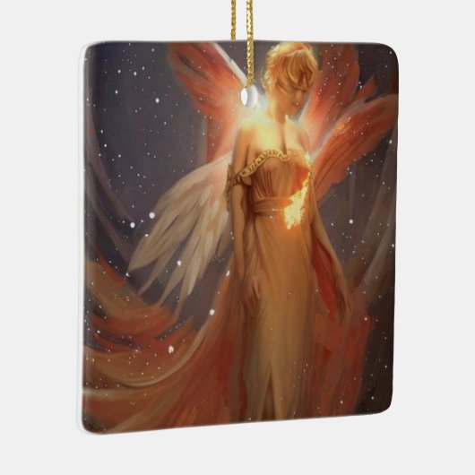 Kerstmis Vuur Engel Keramisch Ornament (Rechts)