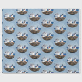 Kerstmis vuurtoren voor de Noordzee Cadeaupapier (Vlak)