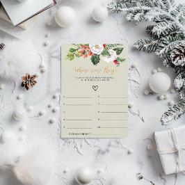 Kerstmis Waar waren ze Bruids Shower Spelkaart Kaart