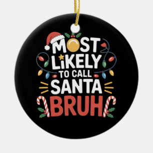 Kerstmis waarschijnlijk bellen Santa Burh kerstfam Keramisch Ornament