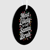 Kerstmis waarschijnlijk bellen Santa Burh kerstfam Ornament (voorkant)