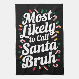 Kerstmis waarschijnlijk bellen Santa Burh kerstfam Theedoek