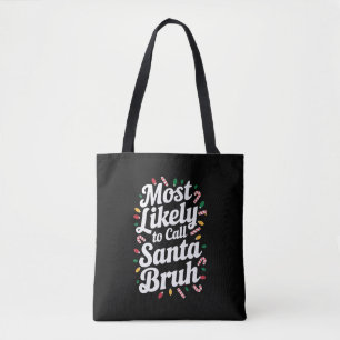 Kerstmis waarschijnlijk bellen Santa Burh kerstfam Tote Bag