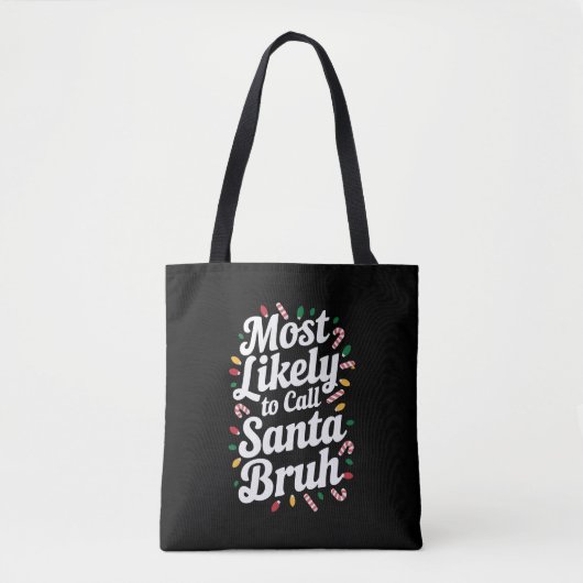Kerstmis waarschijnlijk bellen Santa Burh kerstfam Tote Bag (Voorkant)