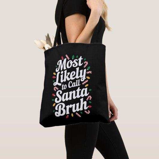 Kerstmis waarschijnlijk bellen Santa Burh kerstfam Tote Bag (Dichtbij)