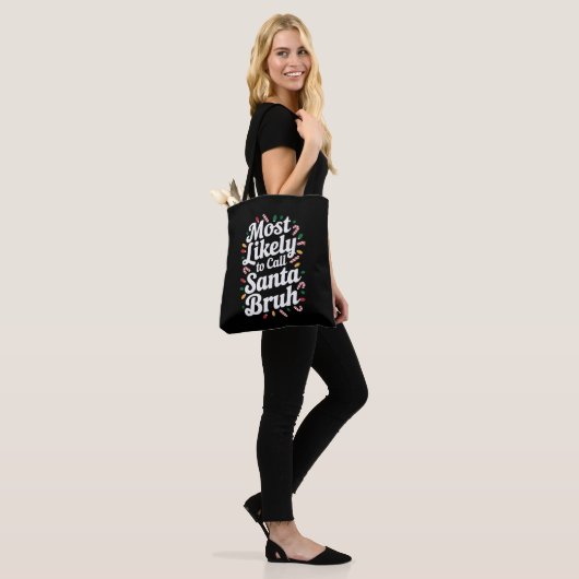 Kerstmis waarschijnlijk bellen Santa Burh kerstfam Tote Bag (Op model)