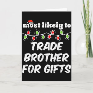 Kerstmis Waarschijnlijk Handel Broer Xmas Matching Kaart