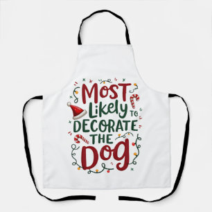 Kerstmis Waarschijnlijk Versieren Hond Xmas Famili Schort