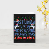 Kerstmis Waarschijnlijk Videogames Spelen Met Kers Kaart (Gele Bloem)