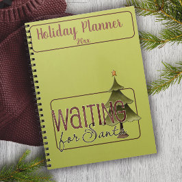 Kerstmis Wachten Op Kerstman Boom Vakantie Planner Notitieboek