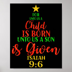 Kerstmis Want Onze Een Kind Is Geboren Xmas Christ Poster