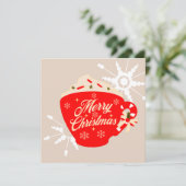Kerstmis Warme Chocolade Bruine Sneeuwvlok Kaart (Staand voorkant)