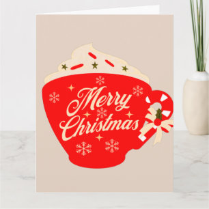Kerstmis Warme Chocolade Bruine Sneeuwvlok Kaart