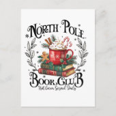 Kerstmis warme chocolademelk Noordpool Boekclub  Uitnodiging Briefkaart (Voorkant)