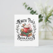 Kerstmis warme chocolademelk Noordpool Boekclub  Uitnodiging Briefkaart (Staand voorkant)