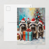 Kerstmis wasbeer liefhebber feestdagenkaart (Voorkant / Achterkant)