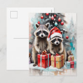 Kerstmis wasbeer liefhebber feestdagenkaart (Voorkant / Achterkant)