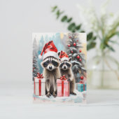 Kerstmis wasbeer liefhebber feestdagenkaart (Staand voorkant)