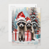 Kerstmis wasbeer liefhebber feestdagenkaart (Voorkant / Achterkant)