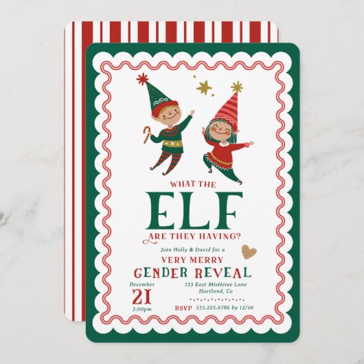 Kerstmis Wat de Elf Gender Onthullen Kaart (Voorkant / Achterkant)