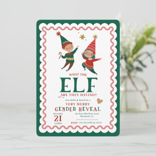 Kerstmis Wat de Elf Gender Onthullen Kaart (Staand voorkant)