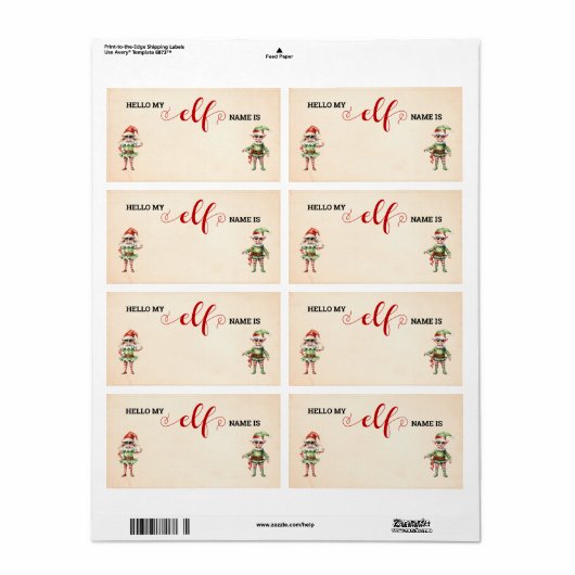 Kerstmis Wat is je Elf Game Label (Full Sheet)