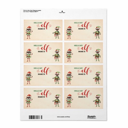 Kerstmis Wat is je Elf Game Label (Full Sheet)