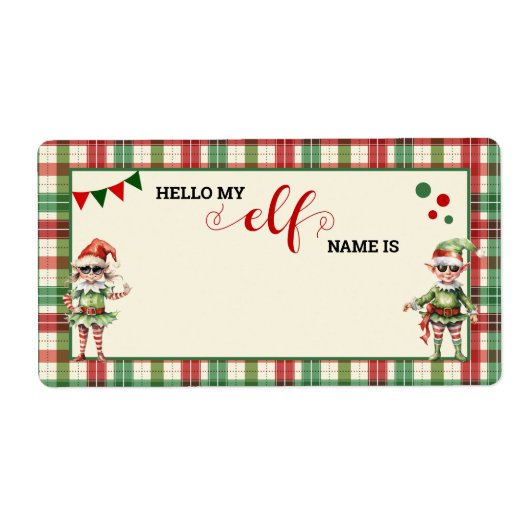 Kerstmis Wat is je Elf Game Label (Voorkant)