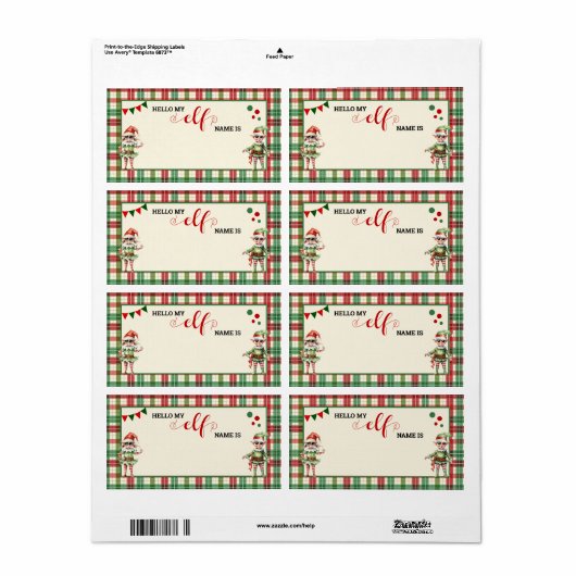 Kerstmis Wat is je Elf Game Label (Full Sheet)