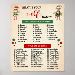 Kerstmis Wat is je Elf Game Sign Poster
