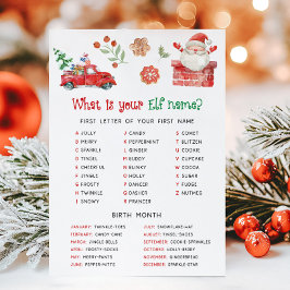 Kerstmis Wat is je Elf Naam Spel Feestdagenkaart