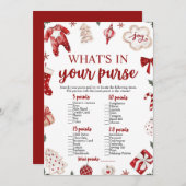 Kerstmis Wat zit er in je tas Baby shower spel Kaart (Voorkant / Achterkant)