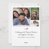 Kerstmis Watercolor Botanicals Foto Collage Feestdagenkaart (Achterkant)