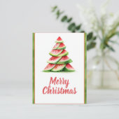 Kerstmis Watermeloen Boom Briefkaart (Staand voorkant)