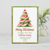 Kerstmis Watermeloen Boom Kaart (Staand voorkant)