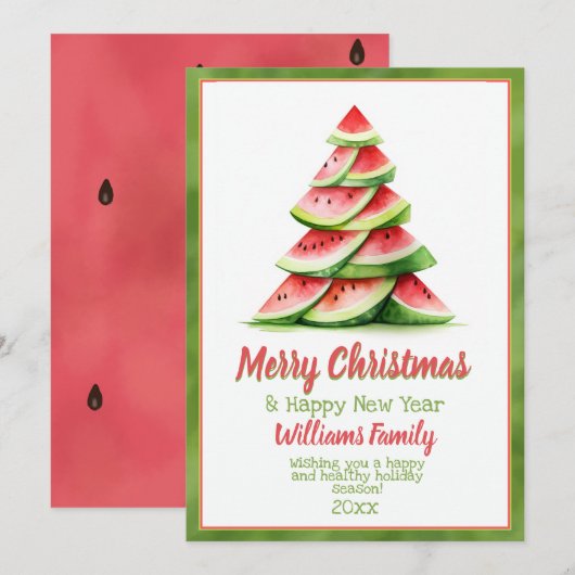 Kerstmis Watermeloen Boom Kaart (Voorkant / Achterkant)