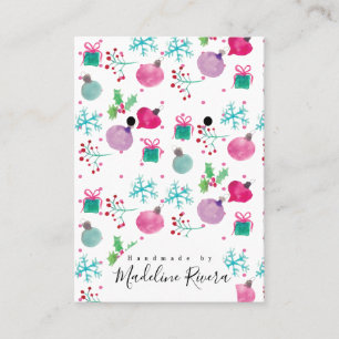 Kerstmis Waterverf Artisan Earning Display Cards Contactkaartje