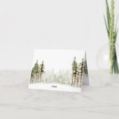 Kerstmis Waterverf Bos Dennenbos Feestdagen Kaart (Achterkant)