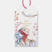 Kerstmis-waterverf-cadeaubijsluiter met berennaam cadeaulabel (Voorkant)
