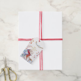 Kerstmis-waterverf-cadeaubijsluiter met berennaam cadeaulabel