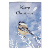 Kerstmis Waterverf Chickadee Bird Joy & Peace (Voorkant)