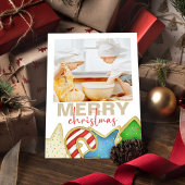 Kerstmis Waterverf Cute Cookies 1 Feestdagenkaart